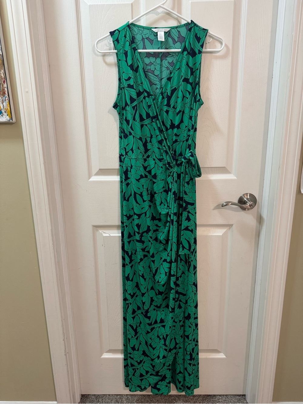 London Times Floral Wrap Dress in Green Size 4